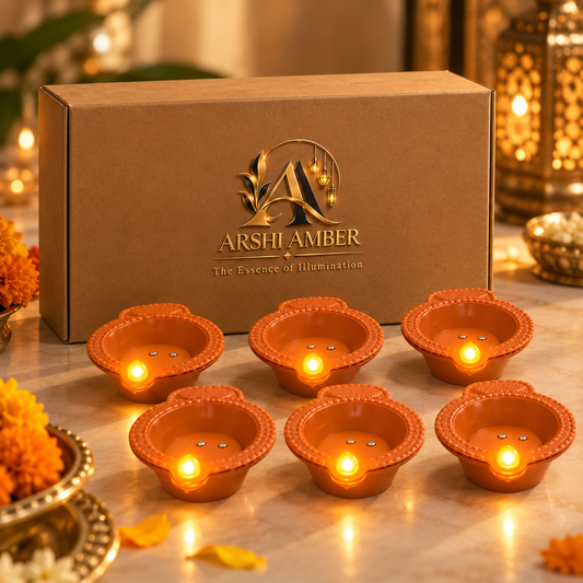 Water Sensor Diya – Pack of 6, Warm White